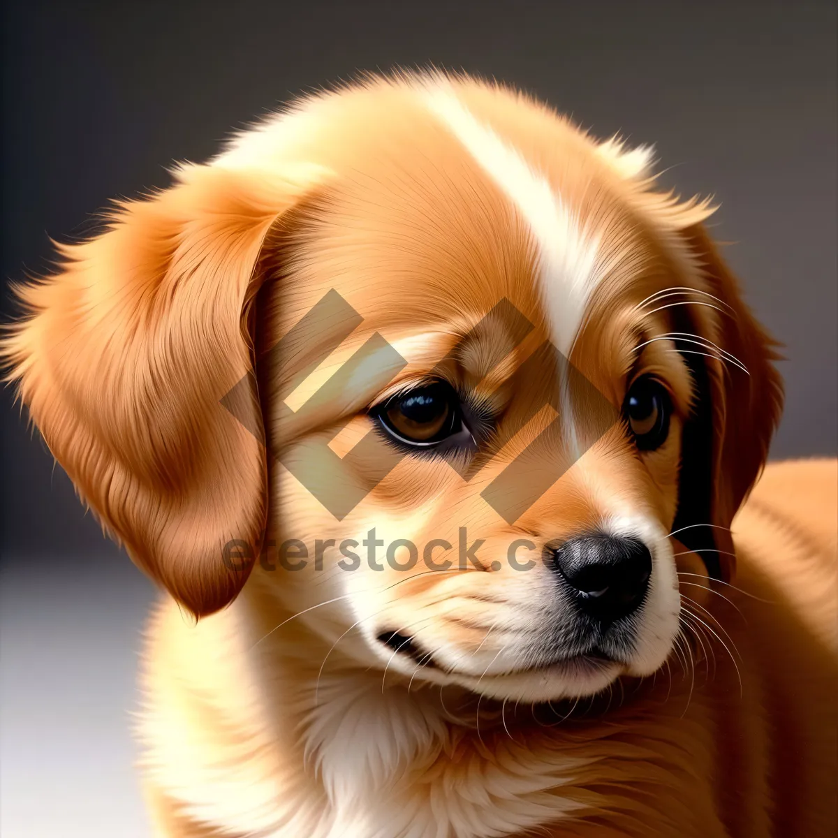 Picture of Adorable Golden Retriever Puppy - Studio Portrait