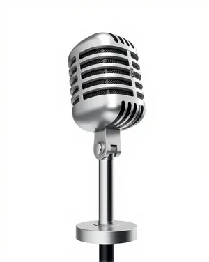 Vintage microphone on music stage for live performance.