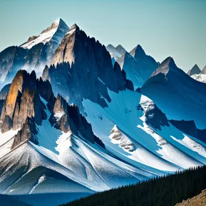 Majestic Winter Mountain Landscape with Glacier