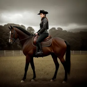 Saddle Up: Cowboy Riding a Stallion