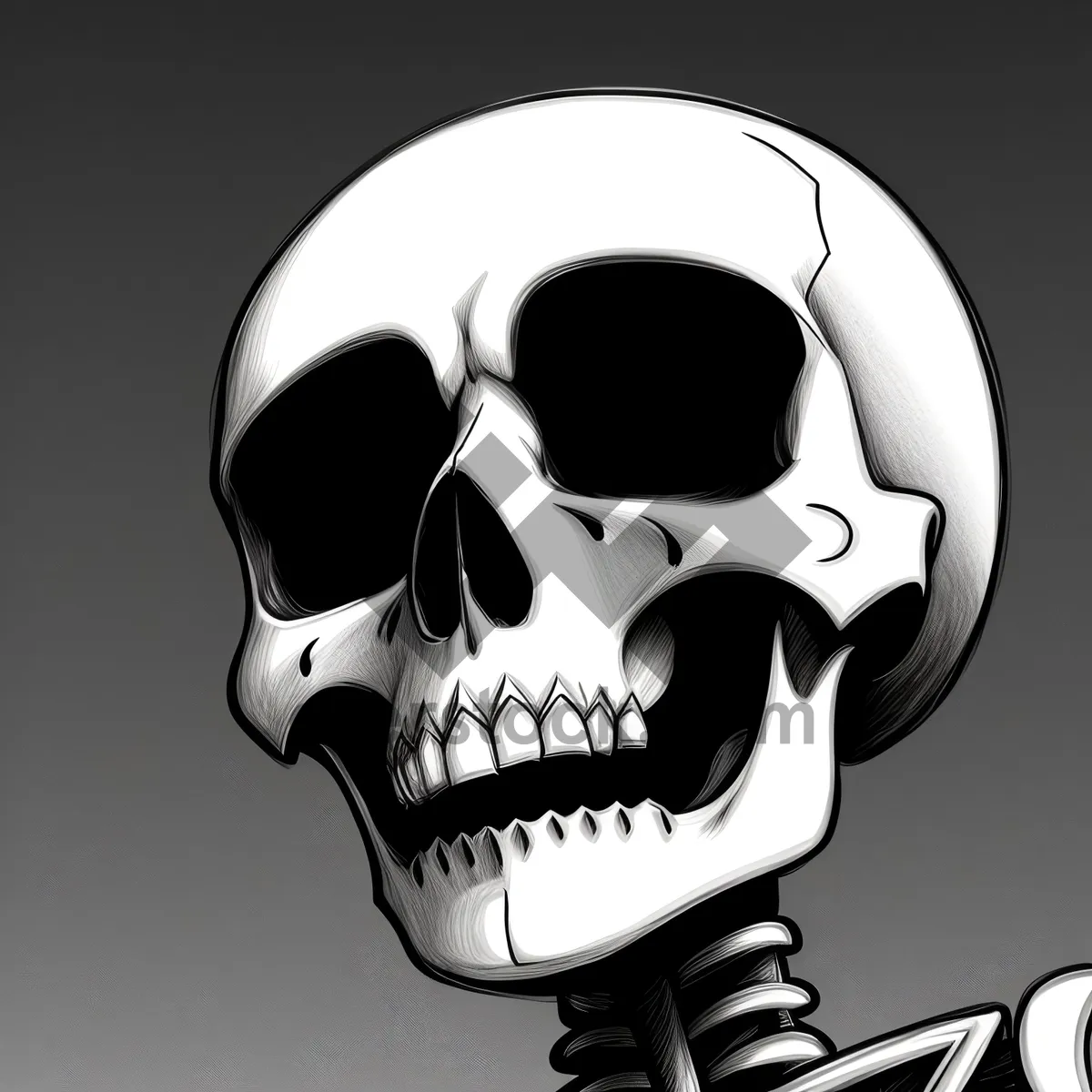 Picture of Spooky Pirate Skull Symbol in Cartoon Art