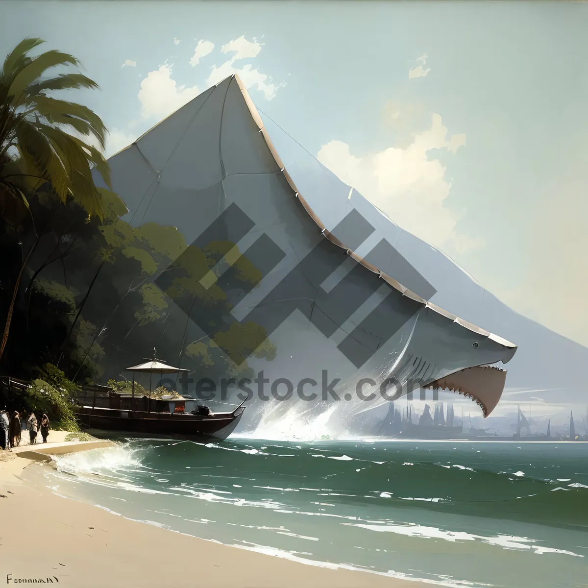 Picture of Serene Schooner Sailing on Crystal Clear Waters
