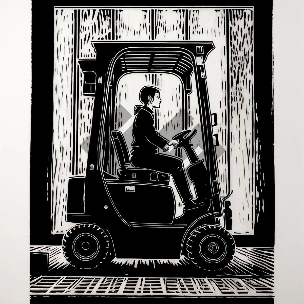 Picture of Retro Forklift on Wheels