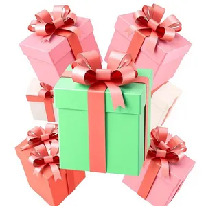 3D Gift Box Ribbon Decoration for Valentine's Day