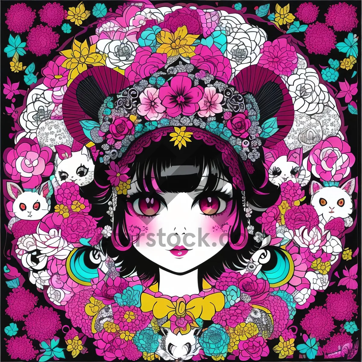 Picture of Floral Face Mask: Artistic Costume Disguise with Style