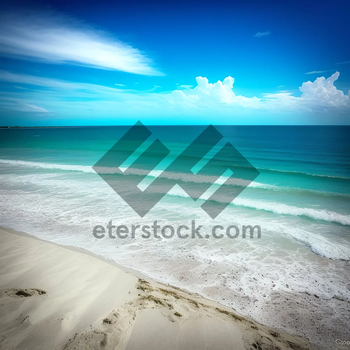 Picture of Serene Sunset over Turquoise Coastal Waves
