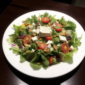 Healthy and Delicious Vegetable Salad Plate