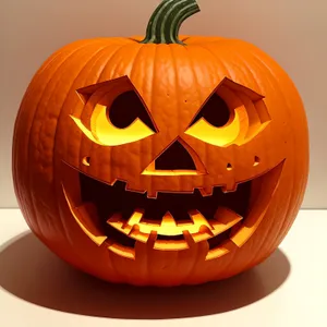 Spooky Pumpkin Lantern Glowing in the Dark