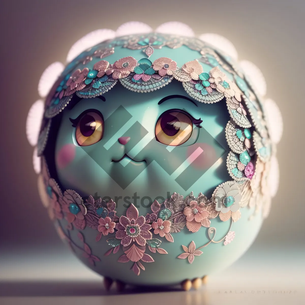 Picture of Egg-shaped savings container with traditional globe decoration