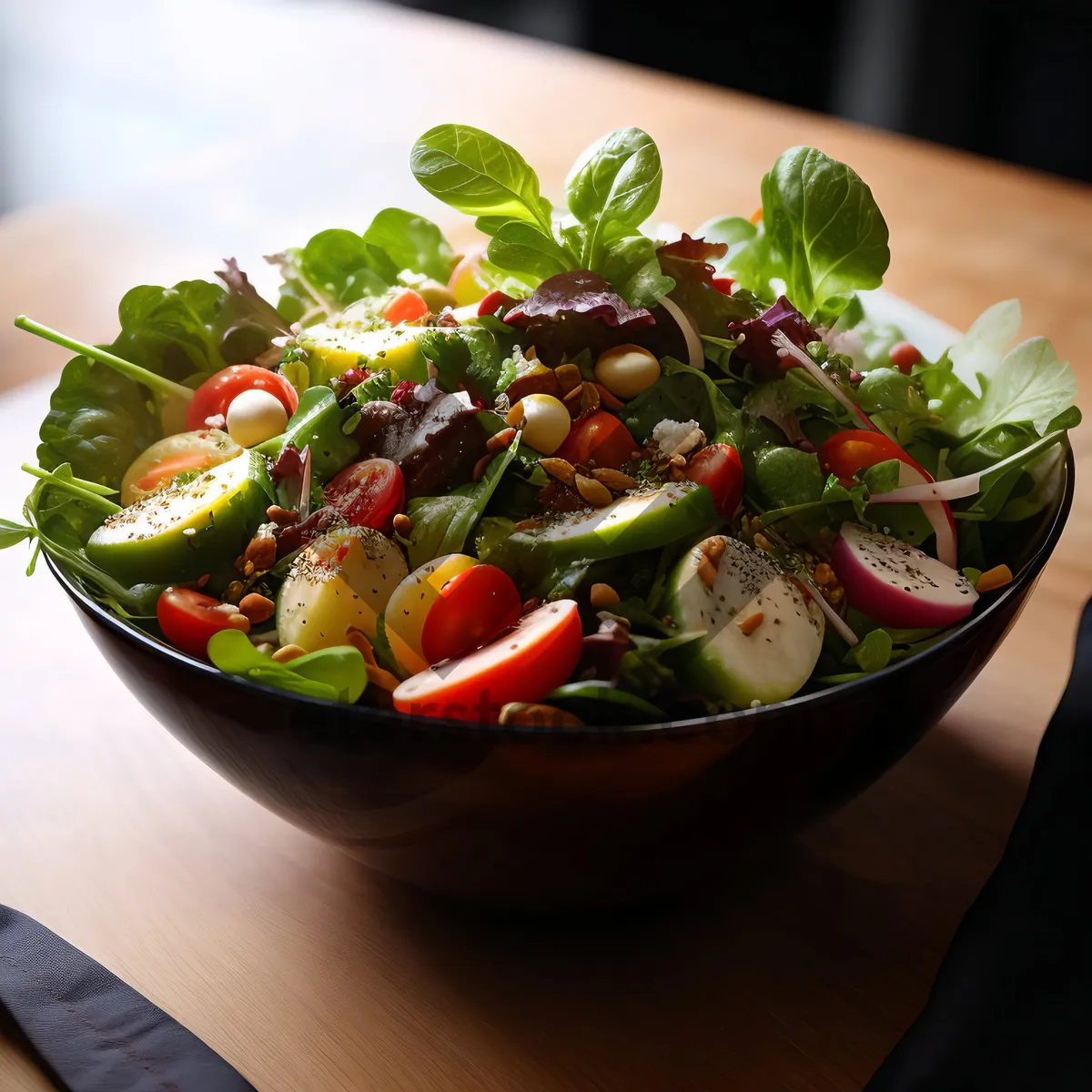 Picture of Colorful Fresh Vegetarian Salad with Organic Ingredients