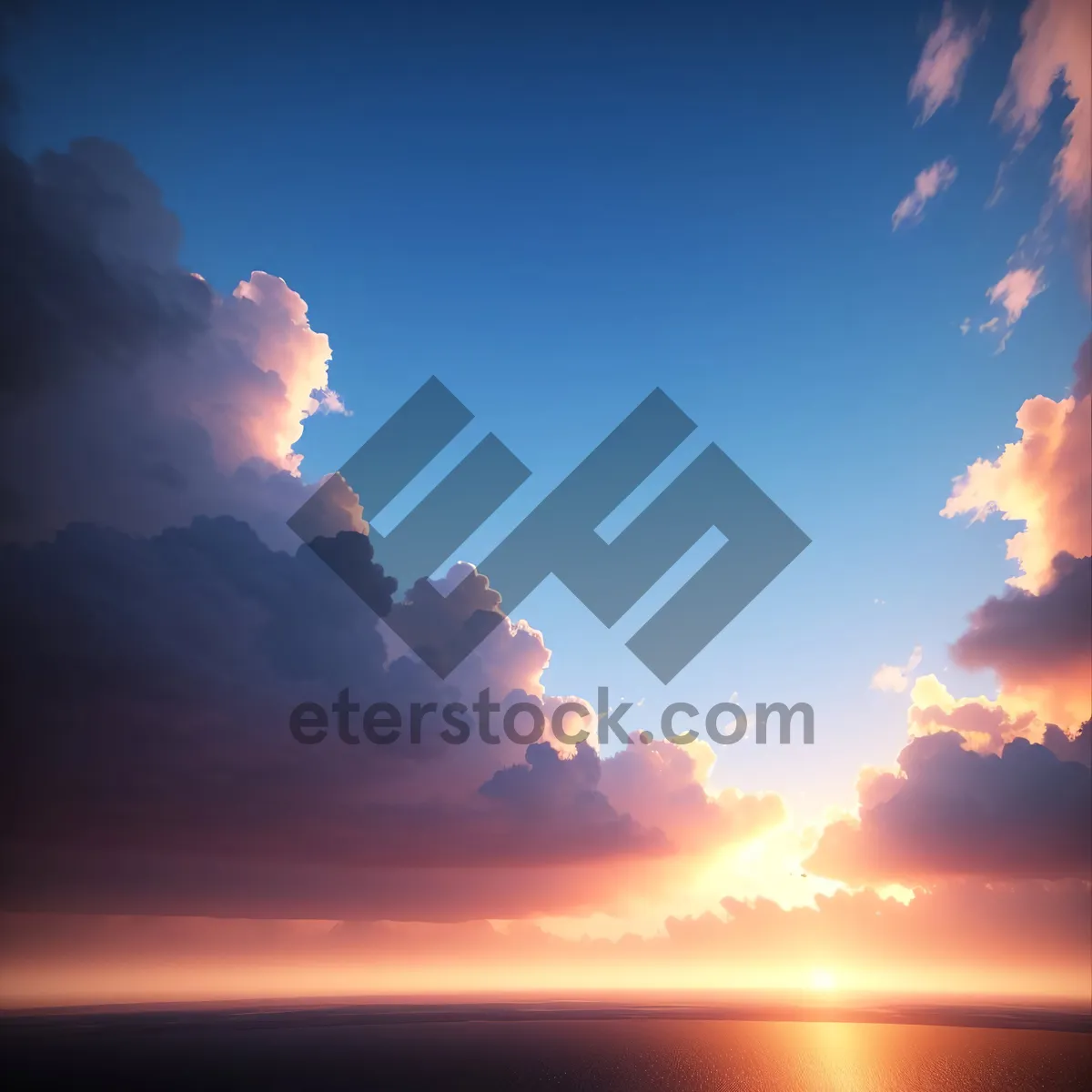 Picture of Breathtaking Sunset Sky with Vibrant Orange Hues