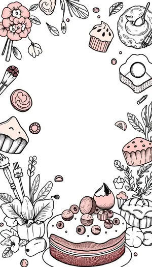 Floral Design Graphic Set with Pattern Elements