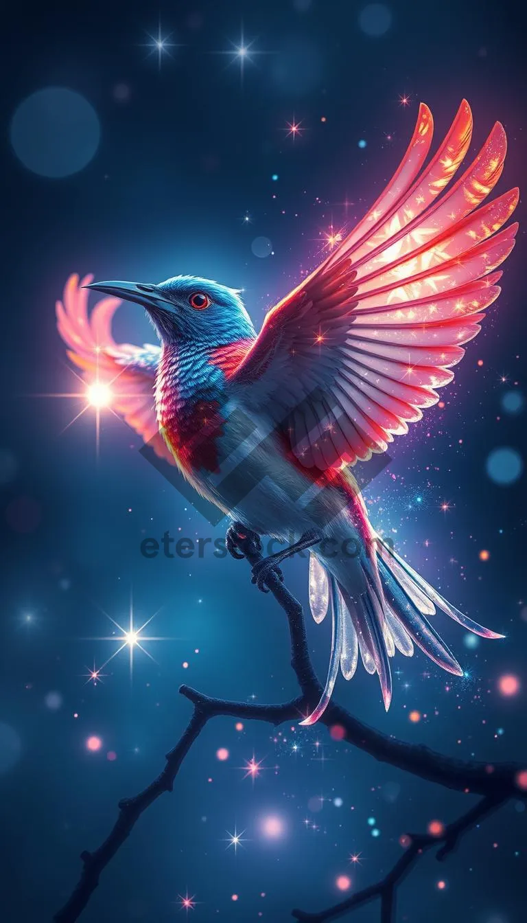 Picture of Bright Star Winter Holiday Card with Snowflake Decoration