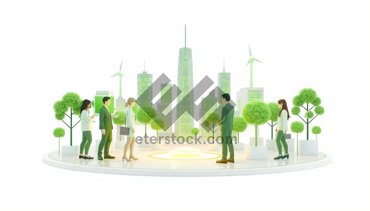 Picture of City skyline with iconic tower in urban setting