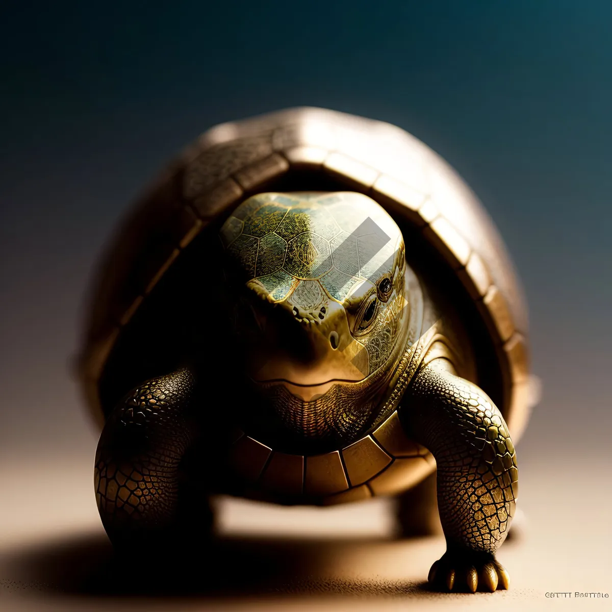 Picture of Slow-moving reptile with brown shell and snail-like features