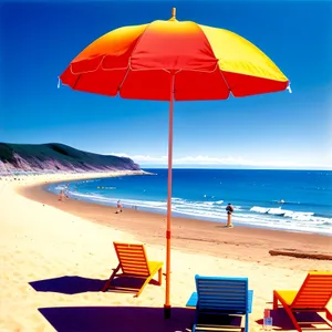 Turquoise Paradise: Beach Canopy Relaxation by the Sea