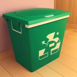 3D Ashcan Bin Container Box Symbol