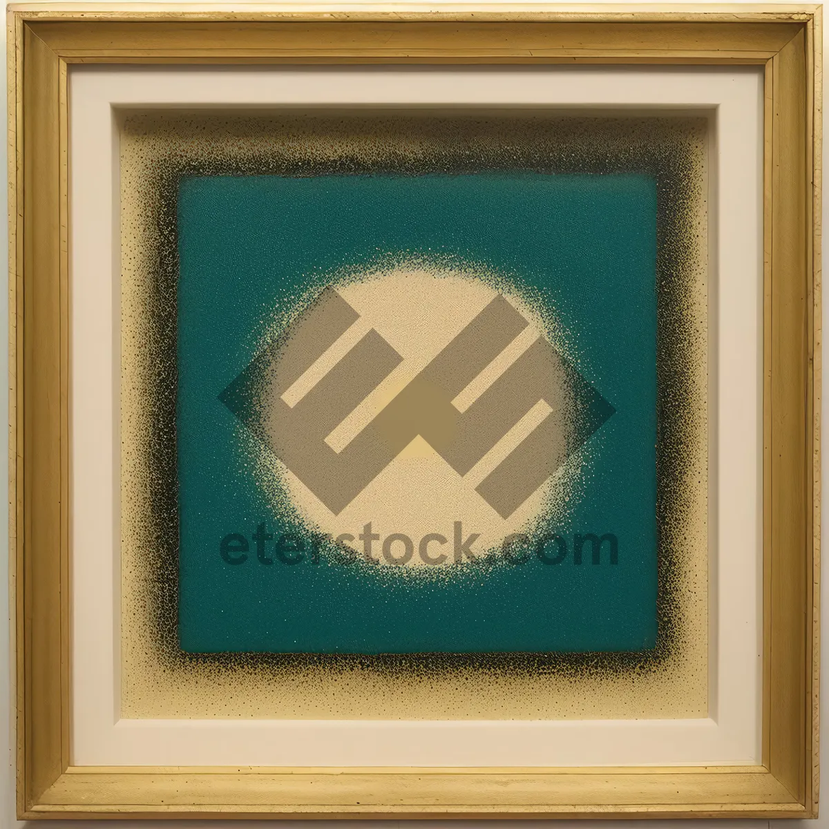 Picture of Vintage Wooden Frame with Ornate Gold Borders