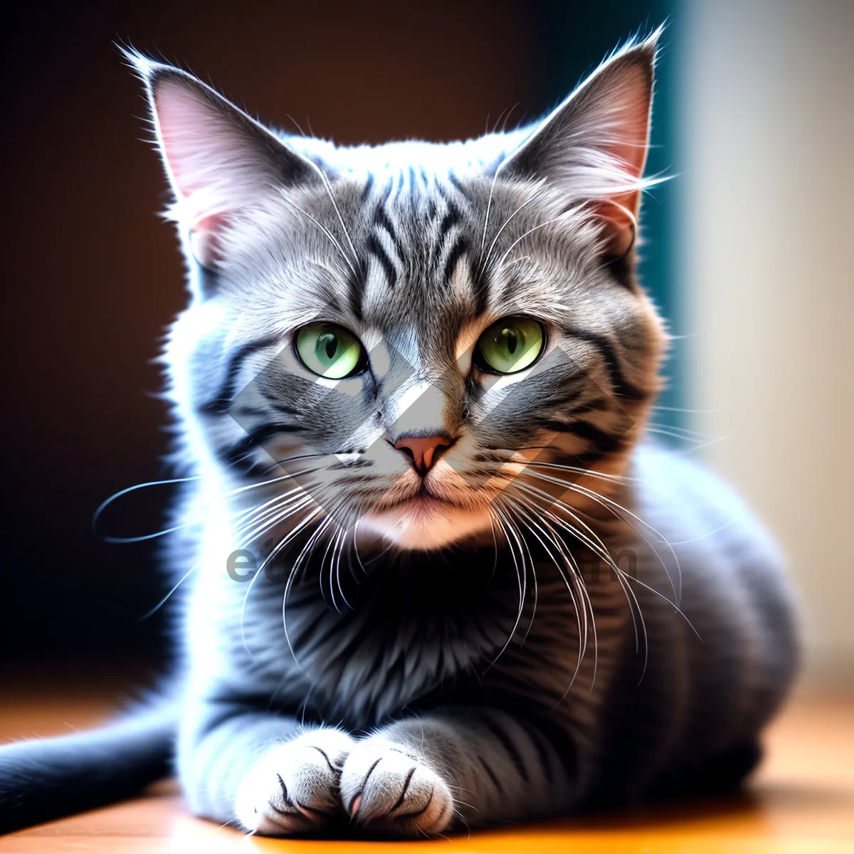Picture of Adorable Tabby Cat with Curious Whiskers