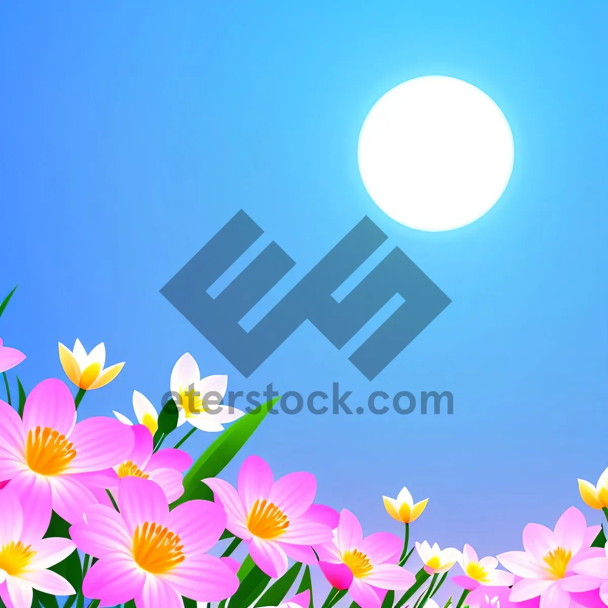 Picture of Bright Floral Design with Colorful Blooms