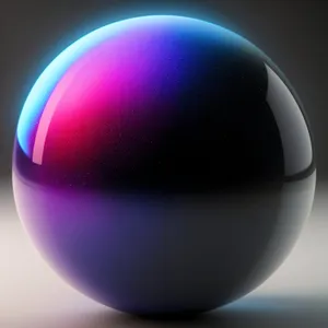 Satellite Sphere: 3D Glass Icon with Celestial Reflection