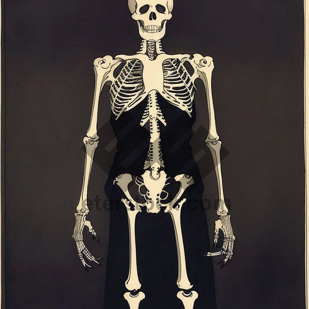 Picture of Anatomy of Human Skeleton: X-ray of Chest and Hip