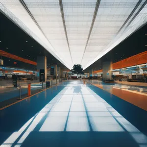 Modern Urban Transportation Hub: Sleek Metro Station Interior