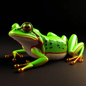 Vibrant Orange-Eyed Tree Frog in Wildlife Habitat
