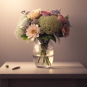 Blossoming Love: Floral Bouquet in Vase