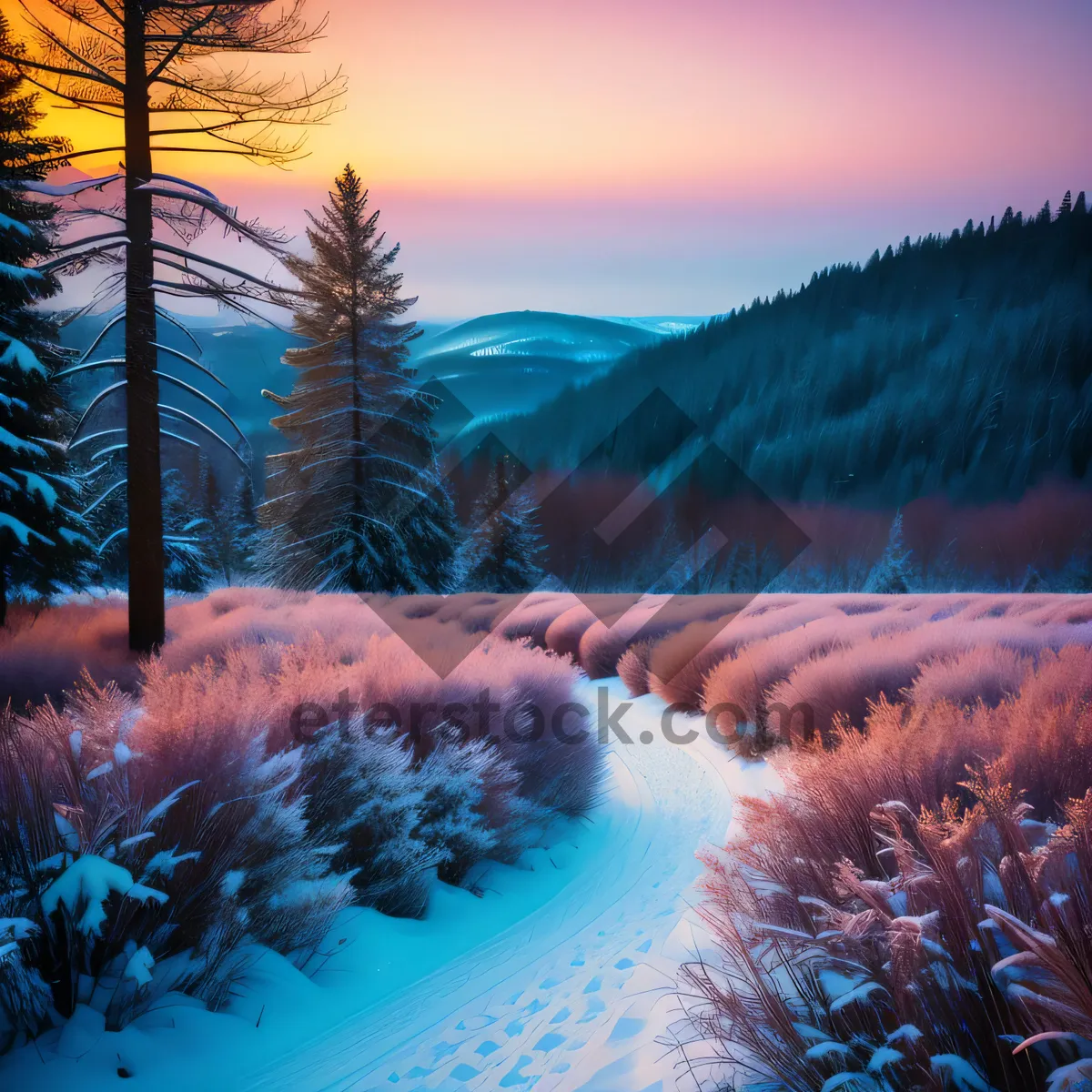 Picture of Scenic Winter Wonderland - Majestic Snow-Covered Forest
