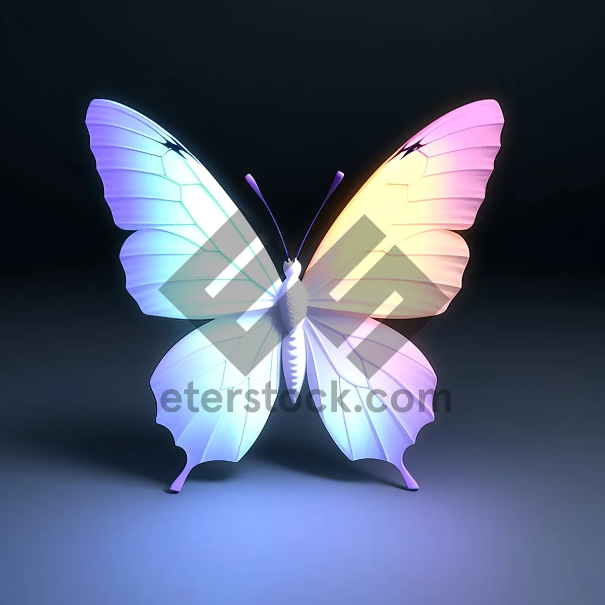 Picture of Vibrant Winged Gem Design: Colorful Graphic Art with Stylish Shape