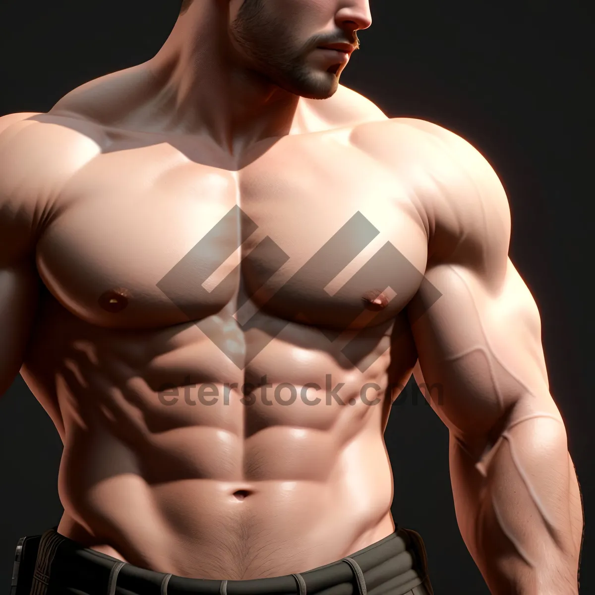 Picture of Muscular Male Bodybuilder with Attractive Torso