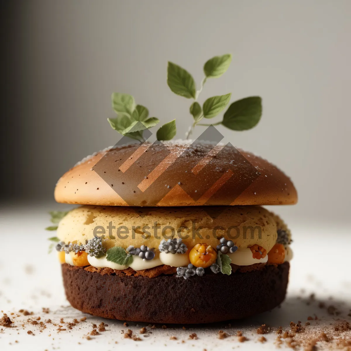 Picture of Delicious Gourmet Cheeseburger with Lettuce and Tomato