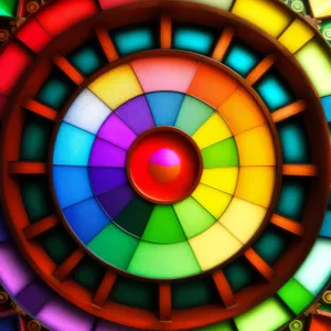 Digital Colorful Pinwheel: Vibrant Design Art Wallpaper