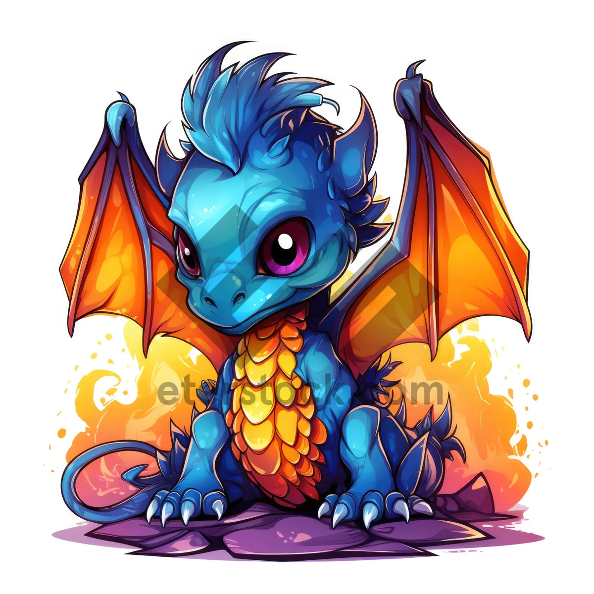 Picture of Fun cartoon animal in cemetery graphic drawing.
