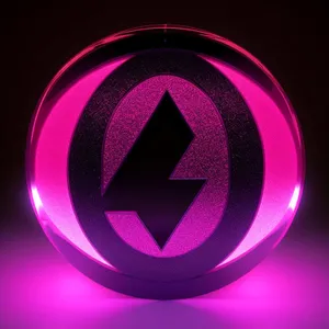 Shiny Glass Button Set: Bright Round Icon with Lightning Effect