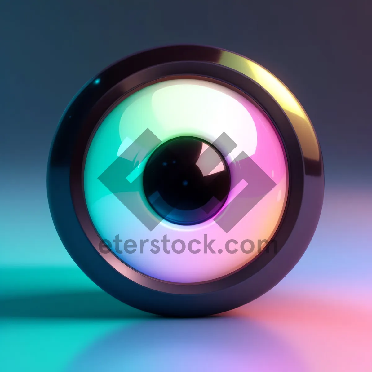 Picture of Shiny Black Multimedia Icon with Reflection