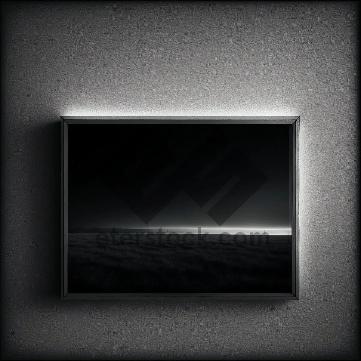 Picture of Vintage Blank Television Frame on Grunge Wall