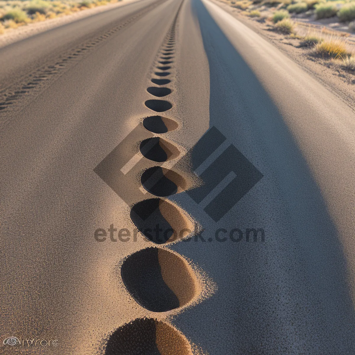 Picture of Endless Horizon Journey: Open Road through Desert Mountains