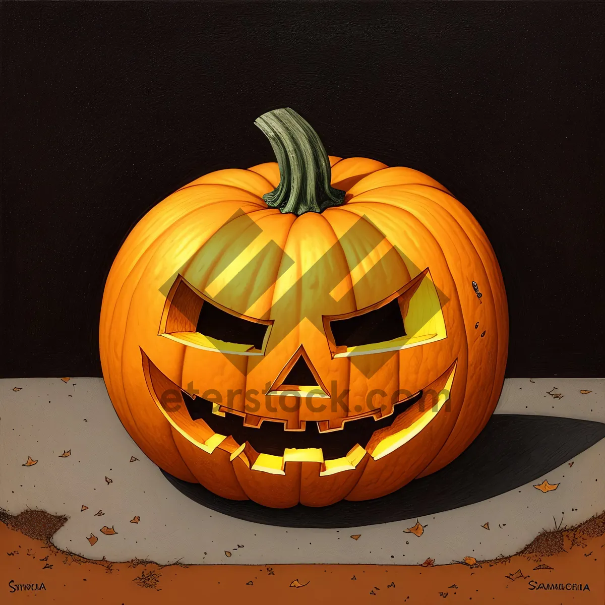 Picture of Harvest Glow: Spooky Jack-o'-Lantern Pumpkin Lantern