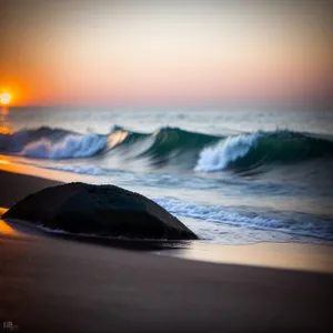 Serene Sunset over the Beach