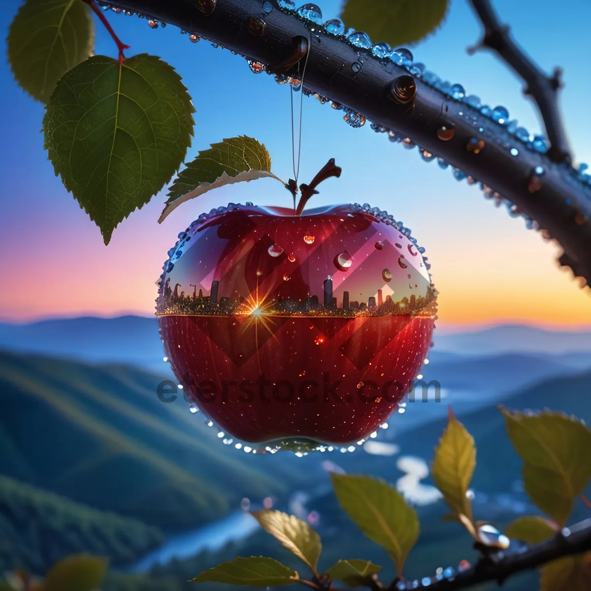 Picture of Fresh and Juicy Holiday Apple Decoration