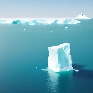 Winter Wonderland: Majestic Arctic Glacier Bathed in Sunlight