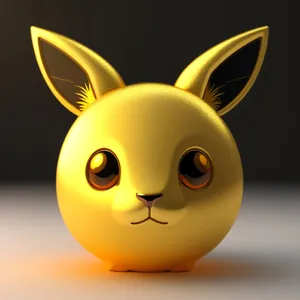 Yellow Funny Bunny Cartoon Icon