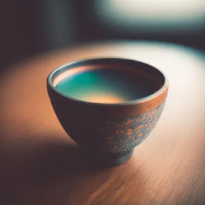 Hot Cup of Morning Coffee on Saucer with Spoon