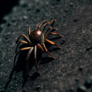 Close-up of Brown Wolf Spider on Woody Plant