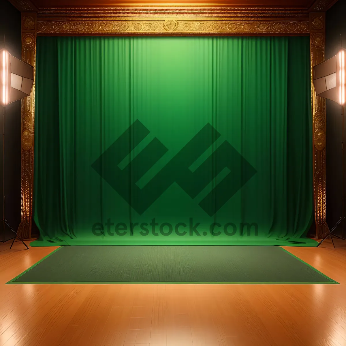 Picture of Dramatic Stage Curtain with Graphic Design
