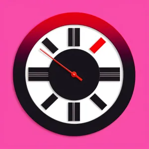 Glossy Round Metallic Clock Icon