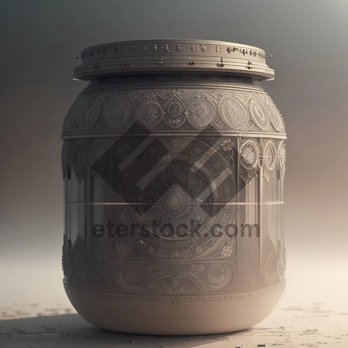 Picture of Glass jar with ceramic lid for food and drink storage.