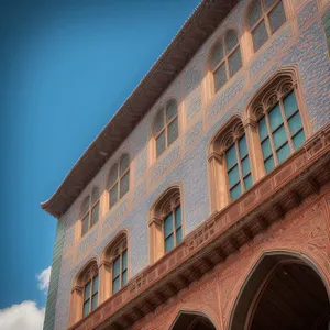 Old City Church Tower Under Blue Sky